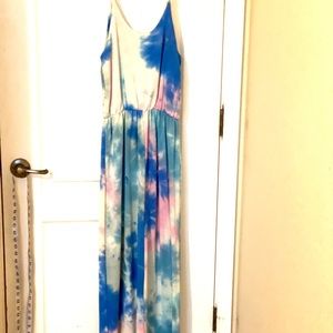 Pink Blue Maxi Dress